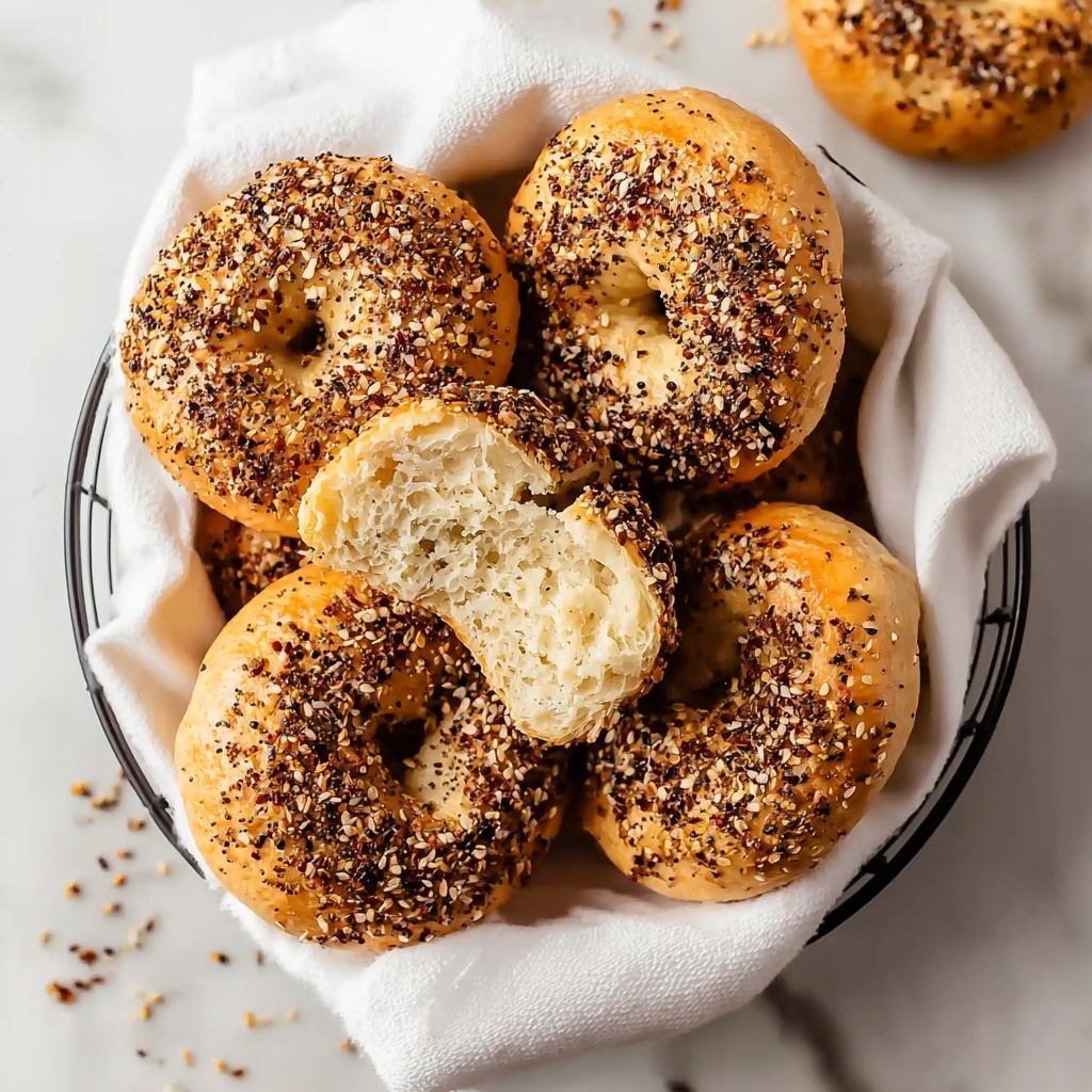Homemade Caramelized Onion Bagels with Onion Crumbs Recipe - Recipe Image