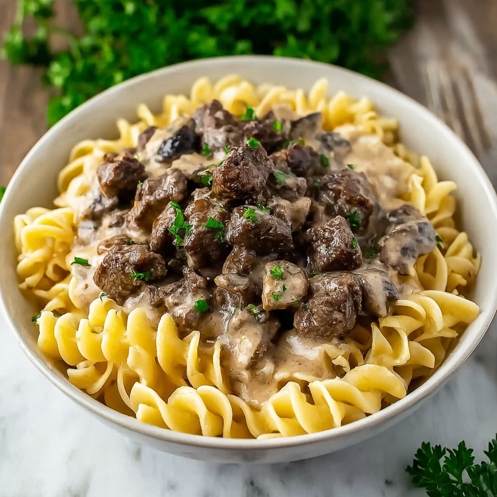 Creamy Slow Cooker Beef Stroganoff Recipe - Recipe Image