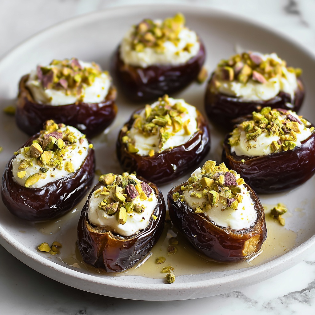 Honey Pistachio Ricotta Stuffed Dates Recipe - Recipe Image