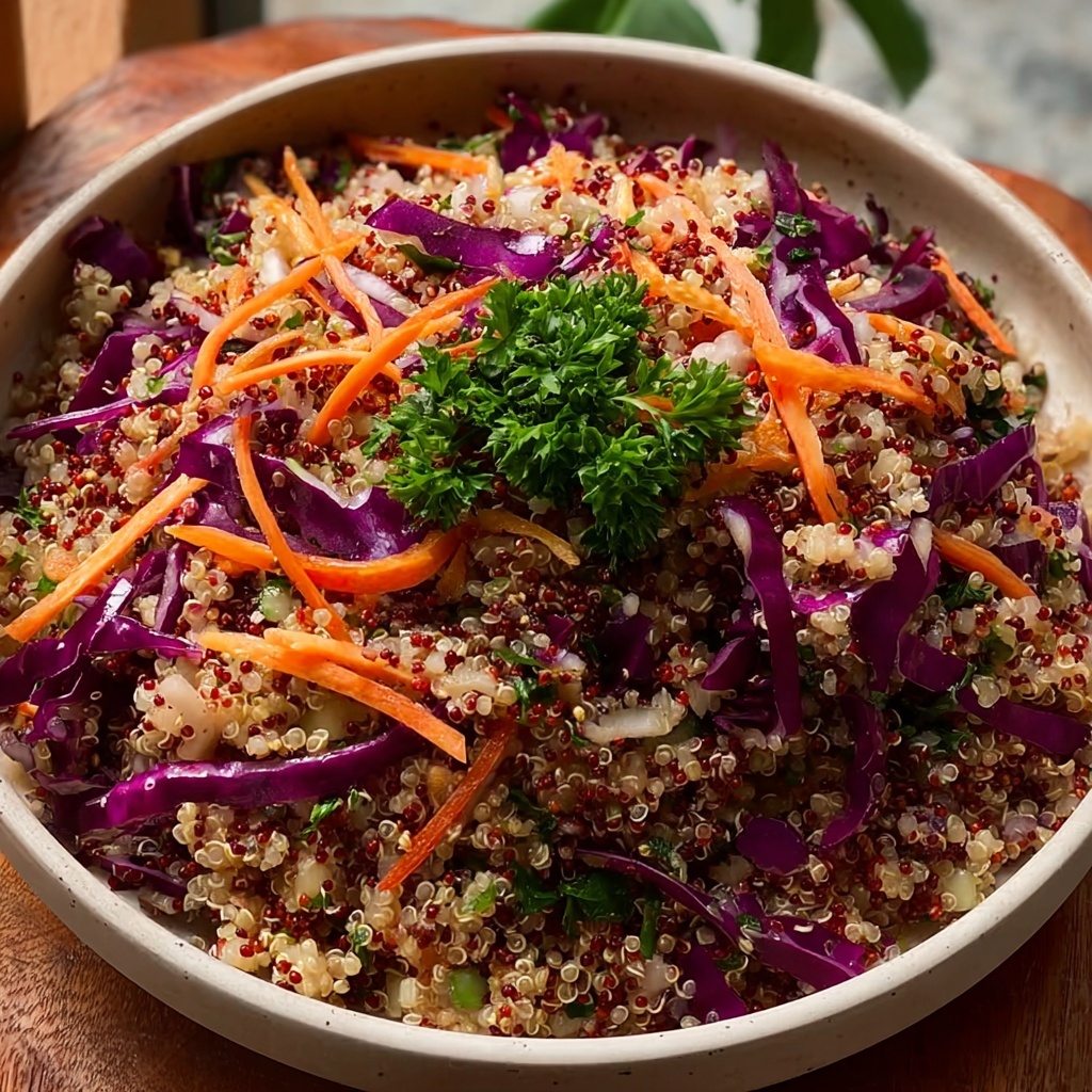 Quinoa Cabbage Salad with Cranberries and Almonds Recipe - Recipe Image