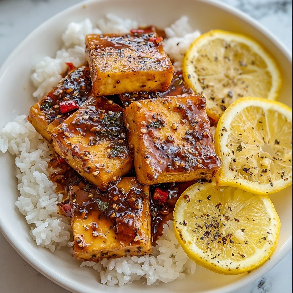 Lemon Pepper Crispy Tofu with Zesty Lemon Sauce Recipe - Recipe Image
