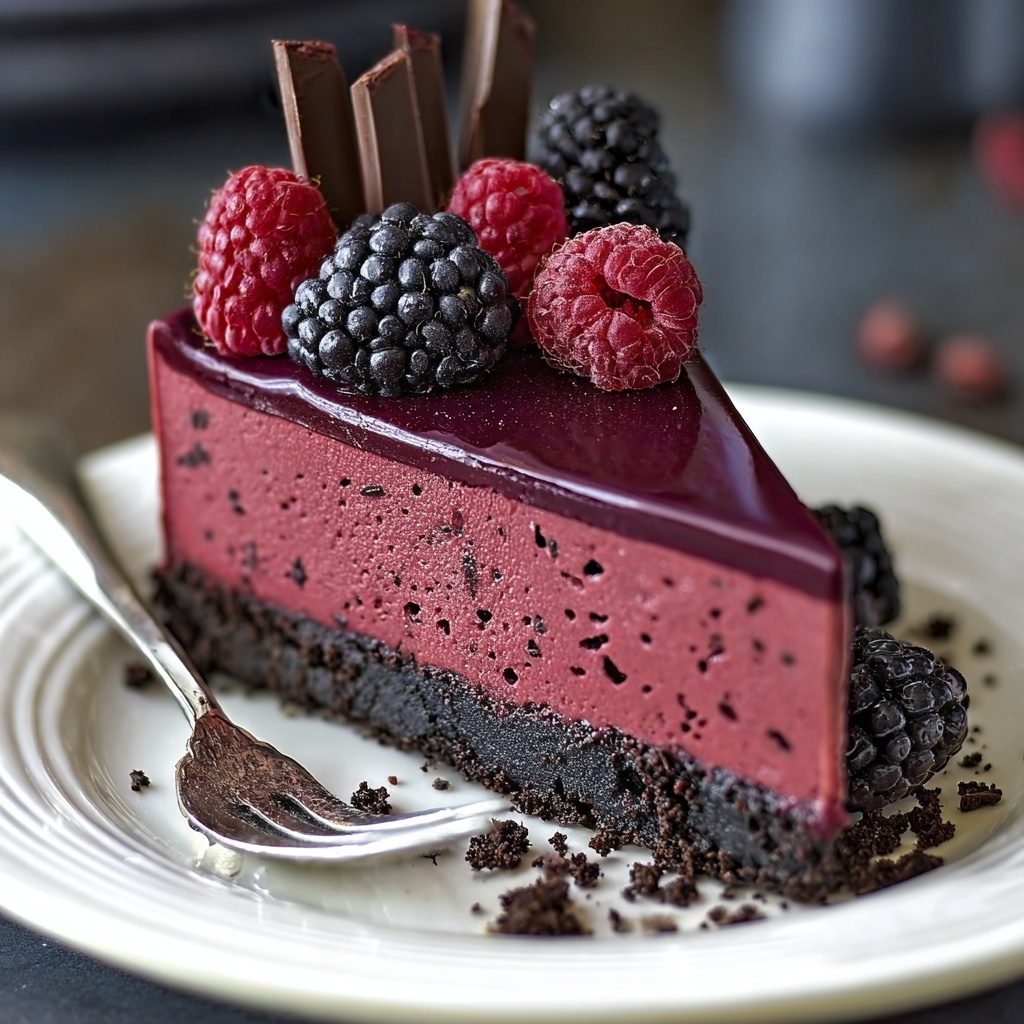 Dark Chocolate Blackberry Cheesecake Recipe - Recipe Image