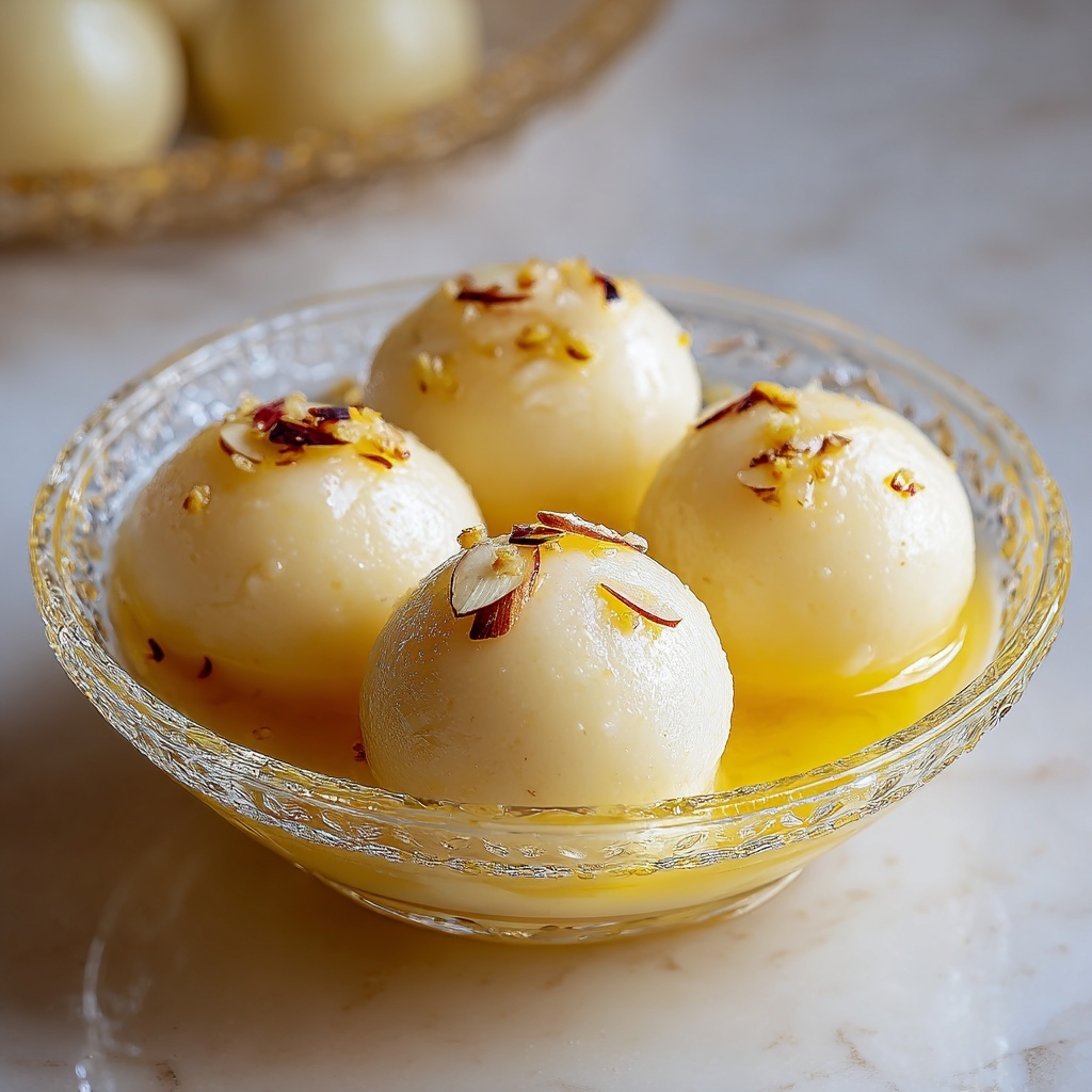Custard Rasgulla Dessert Recipe - Recipe Image