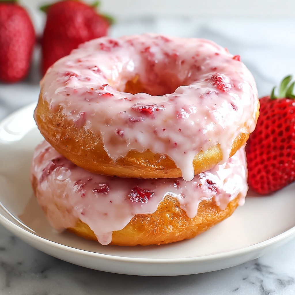 Strawberry Cake Donuts Recipe - Recipe Image