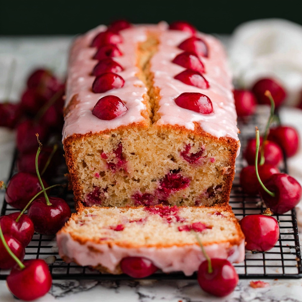Cherry Bread with Almond Glaze Recipe - Recipe Image