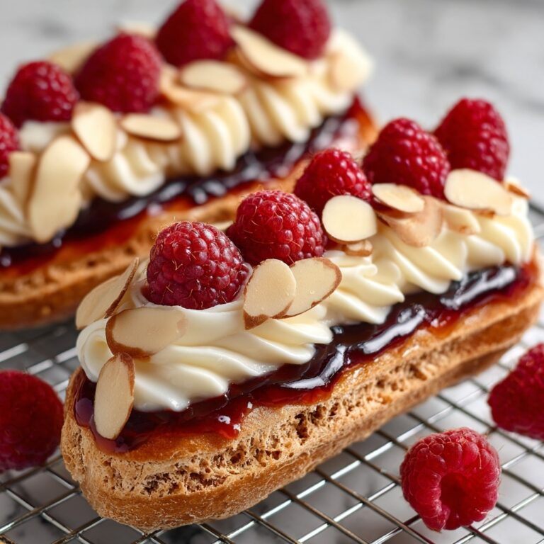 Almond Raspberry Éclair Towers Recipe