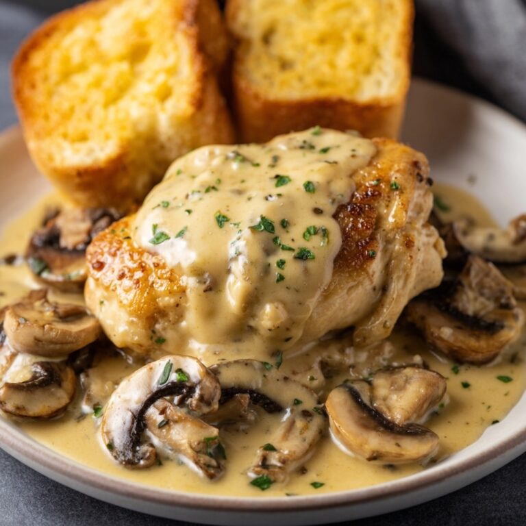 Creamy Brie Chicken and Mushroom Skillet Recipe
