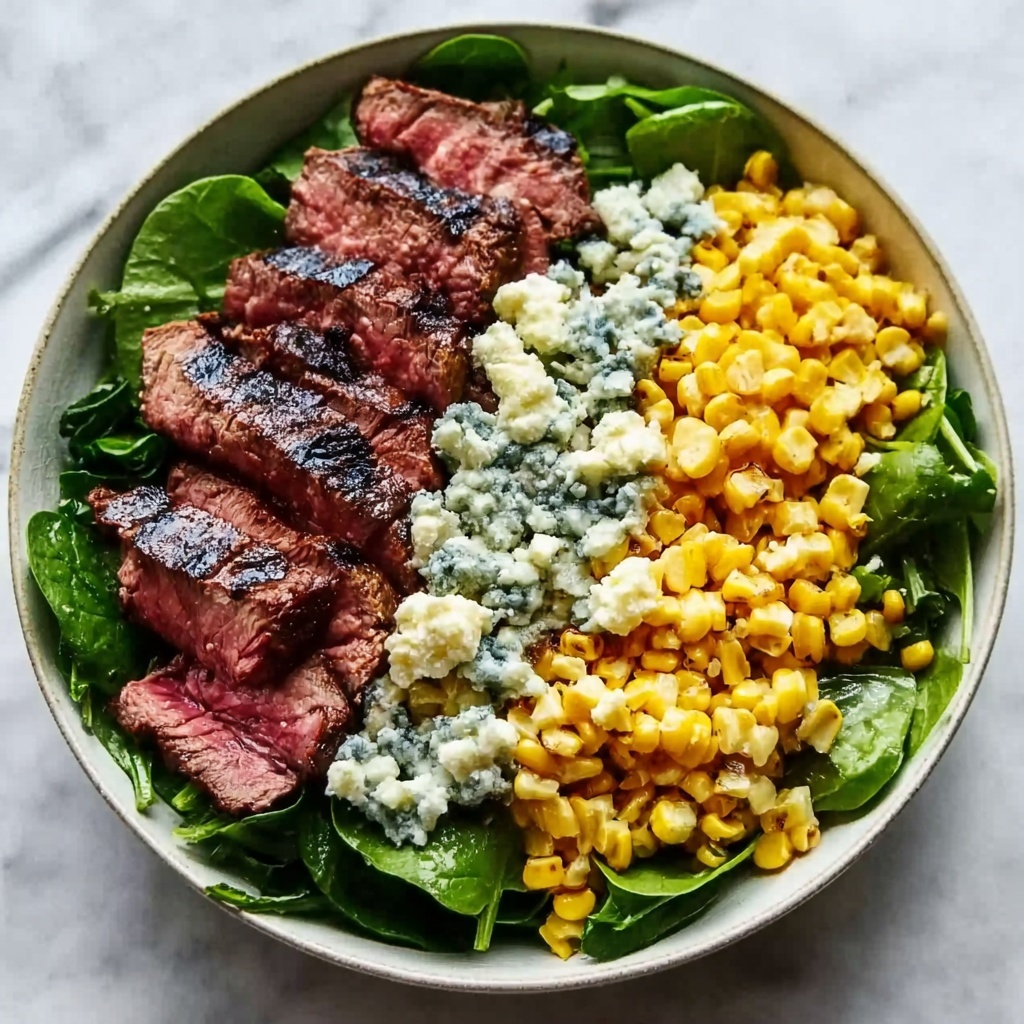 Grilled Balsamic Steak Salad with Gorgonzola and Corn Recipe - Recipe Image