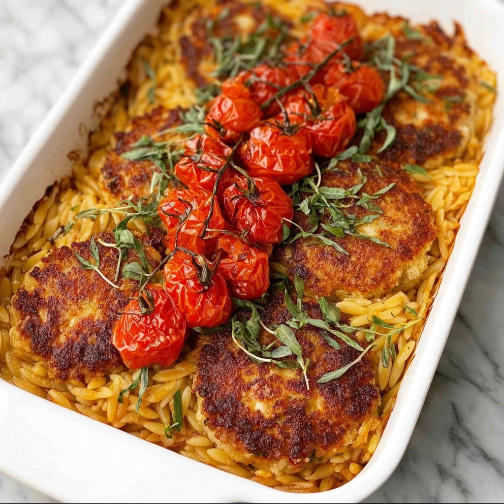 Baked Orzo with Artichokes, Tomato, and Halloumi Recipe - Recipe Image