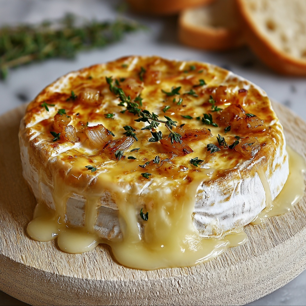 Savory Baked Brie with Garlic and Herbs Recipe - Recipe Image