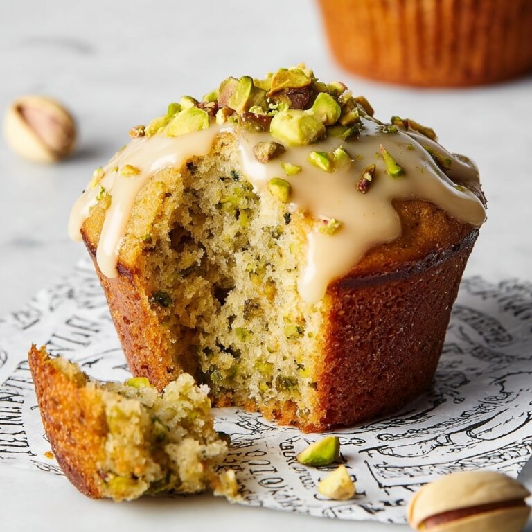 Vegan Pistachio Muffins with Pistachio Crumble and Vanilla Glaze Recipe