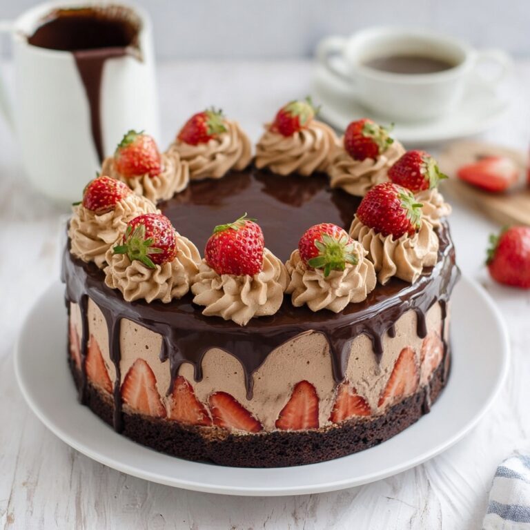 Vegan Strawberry Chocolate Fudge Cake (No-Bake) Recipe