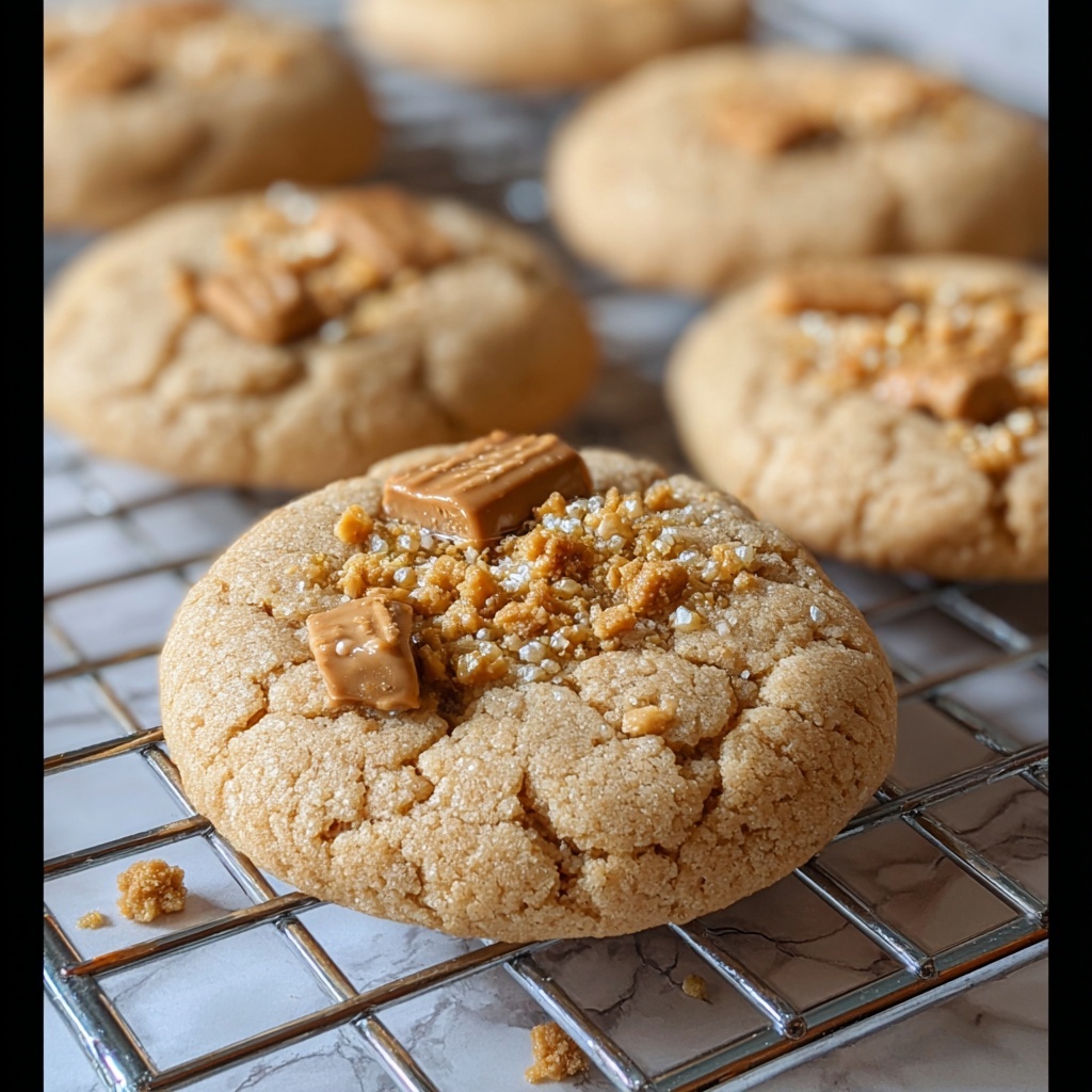 Thick and Chewy Peanut Butter Butterfinger Cookies Recipe - Recipe Image