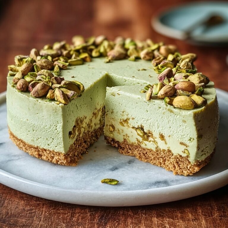Pistachio Cheesecake with Almond Crust Recipe