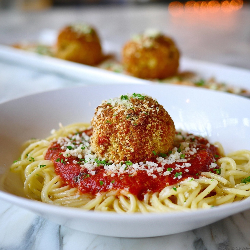 Chicken Parmesan Stuffed Meatballs Recipe - Recipe Image