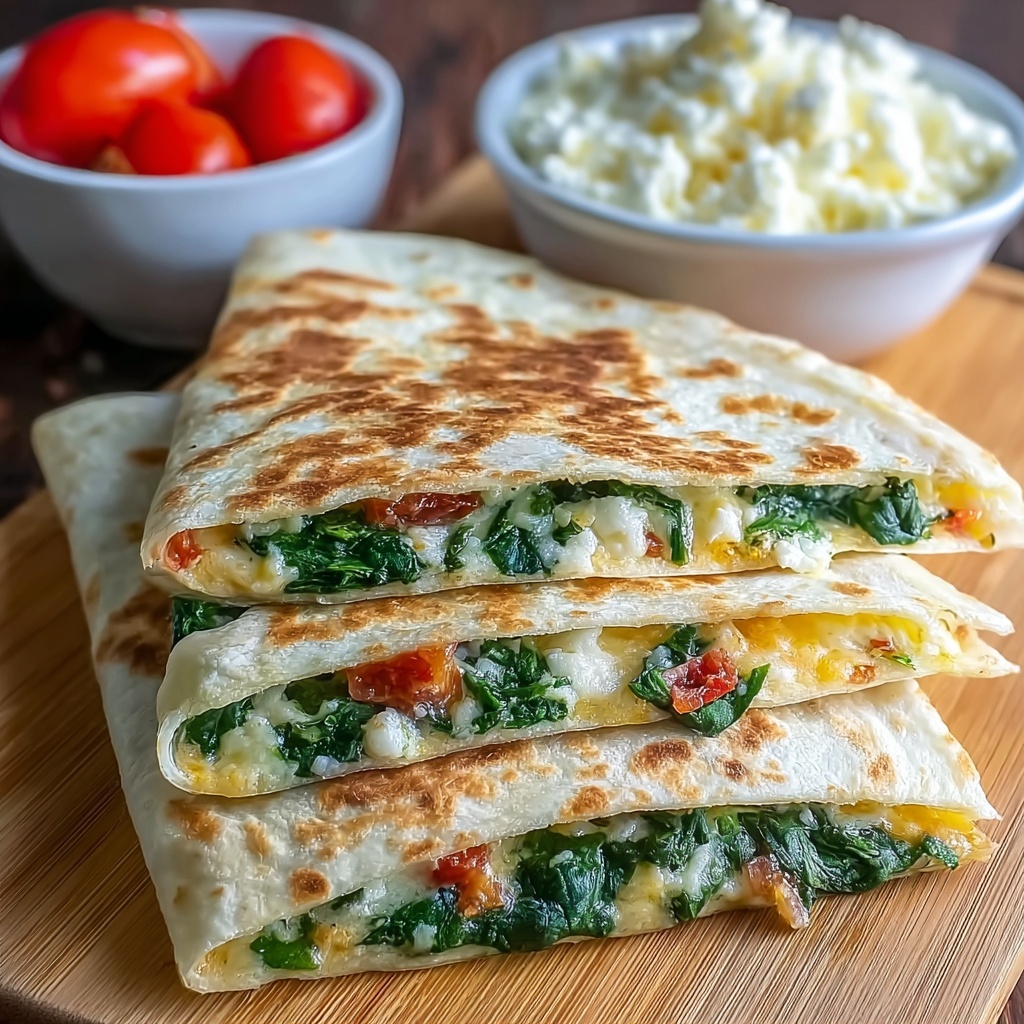 Spinach and Feta Quesadillas: A Tasty Healthy Twist! Recipe - Recipe Image
