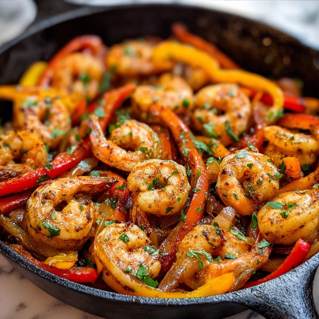 Shrimp Fajitas with Lime, Cajun Spices, and Cilantro Recipe - Recipe Image