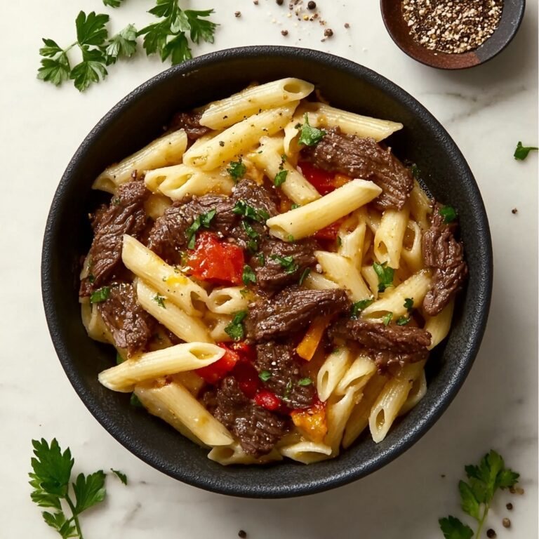 Philly Cheese Steak Pasta Recipe