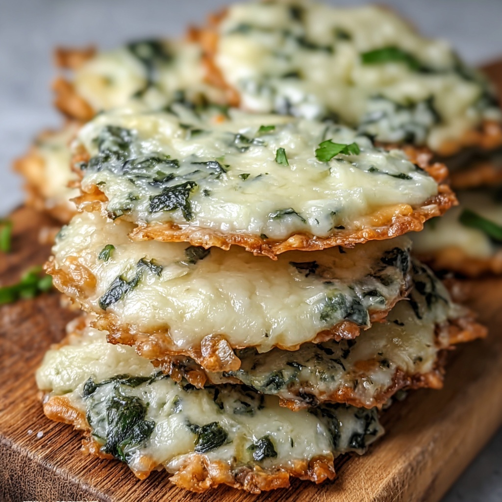 Spinach Dip Cheese Crisps Recipe - Recipe Image