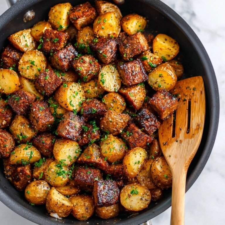Garlic Butter Steak Bites and Potatoes Recipe