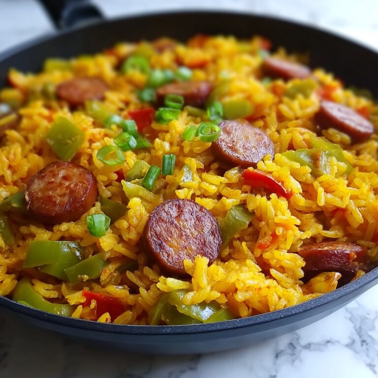 One Pan Sweet and Tangy BBQ Sausage Rice Recipe