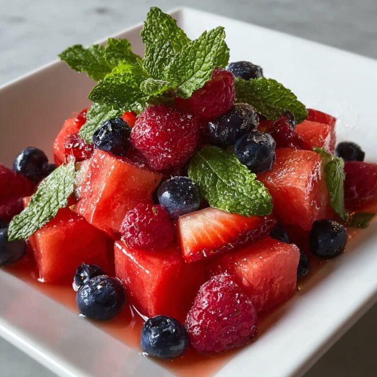 Watermelon Berry Fruit Salad with Fresh Mint and Lime Recipe