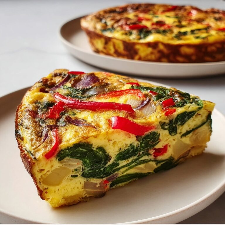 Vegan Chickpea Flour Frittata with Spinach and Bell Peppers Recipe