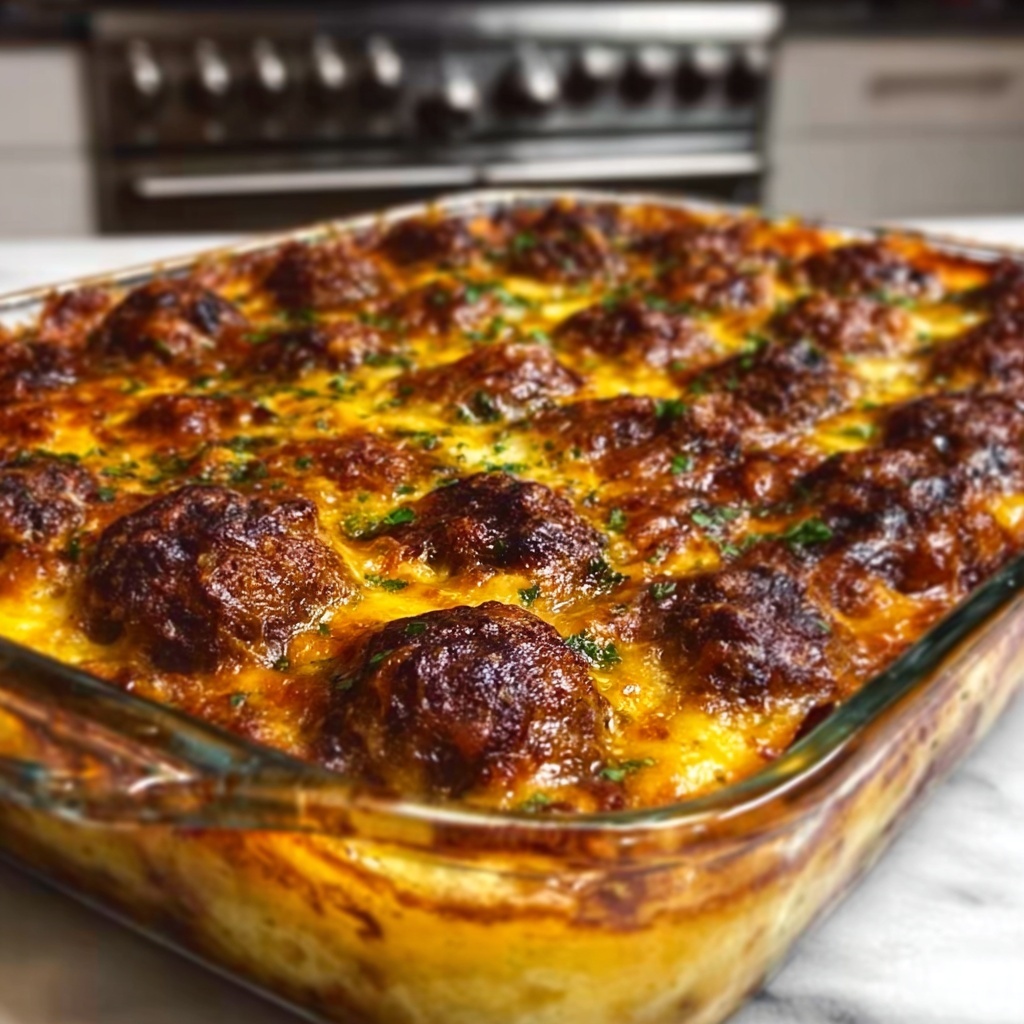 Dump and Bake Meatball Casserole Recipe - Recipe Image