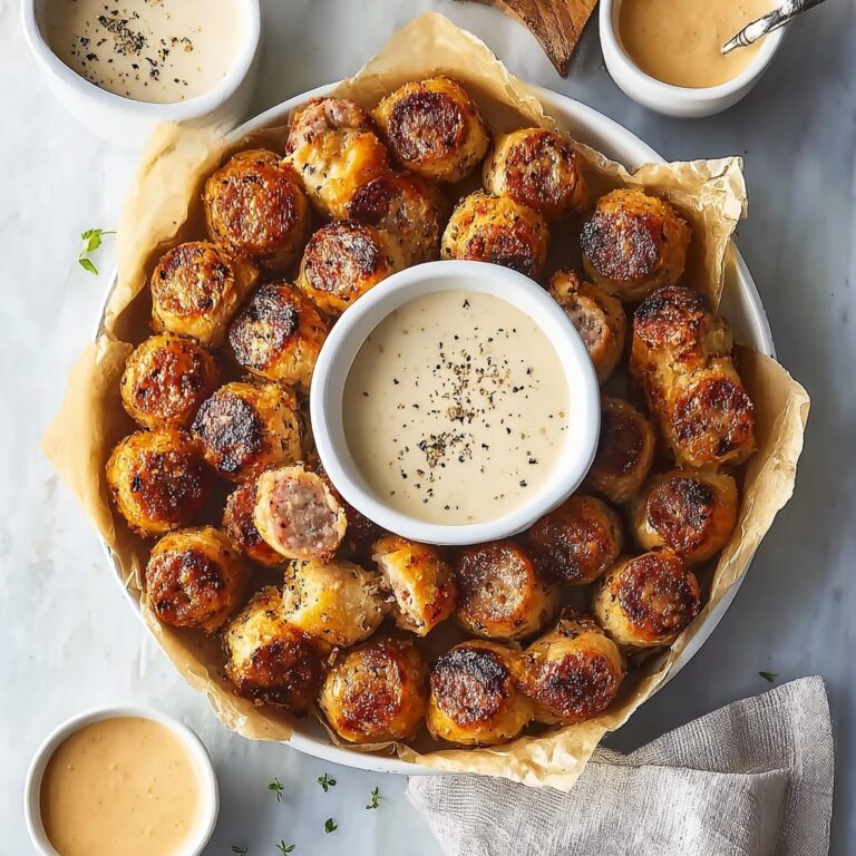 Savory Bratwurst Appetizer Bites with Creamy Sauerkraut Dip Recipe