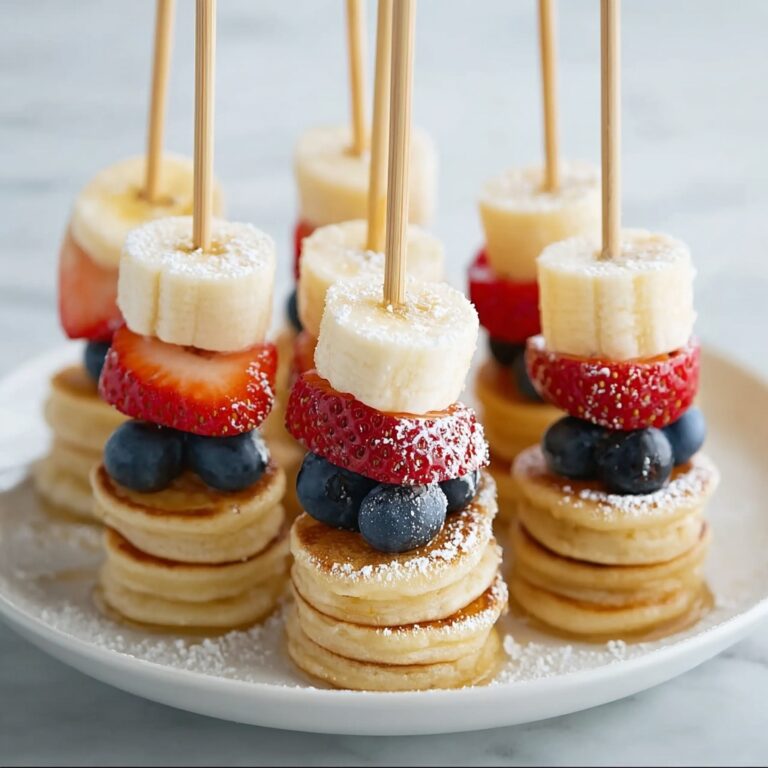 Strawberry Banana Pancake Skewers for a Fun Family Breakfast Recipe
