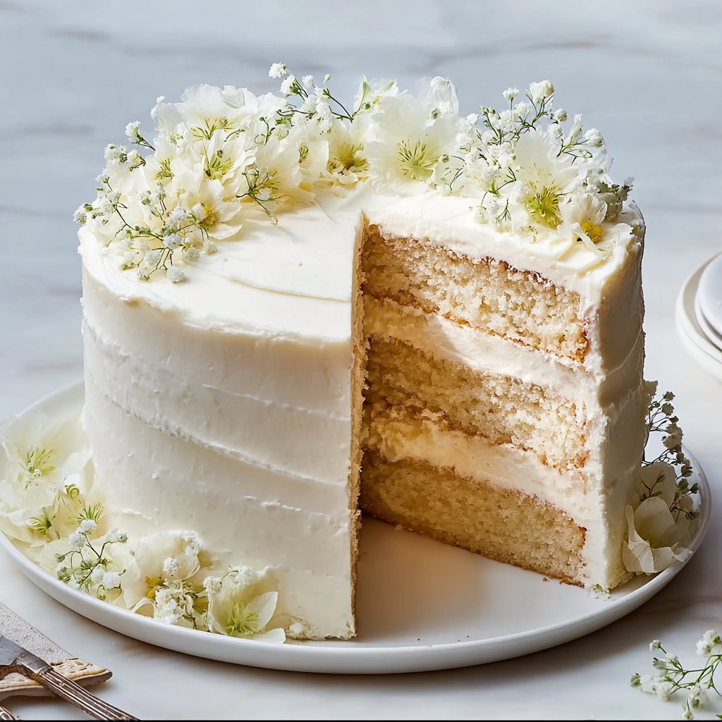 Deliciously Moist White Wedding Cake Recipe - Recipe Image