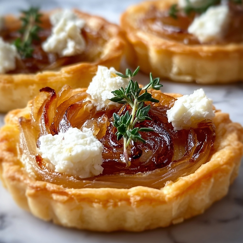 Gourmet Onion and Goat Cheese Tarts Recipe - Recipe Image