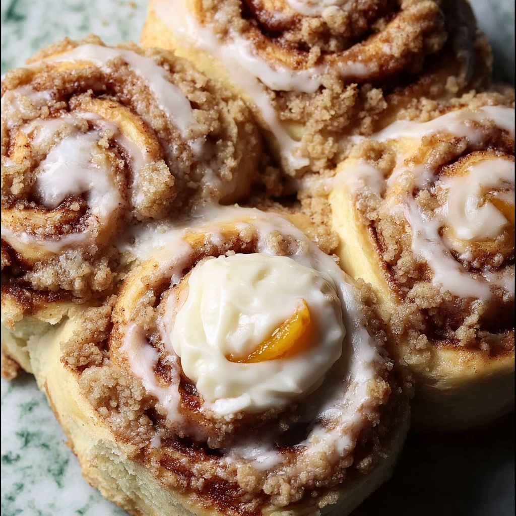 Peach Cobbler Cinnamon Rolls Recipe - Recipe Image