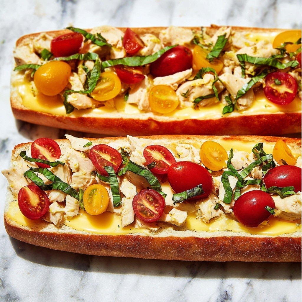 Chicken Caprese Garlic Bread Recipe - Recipe Image