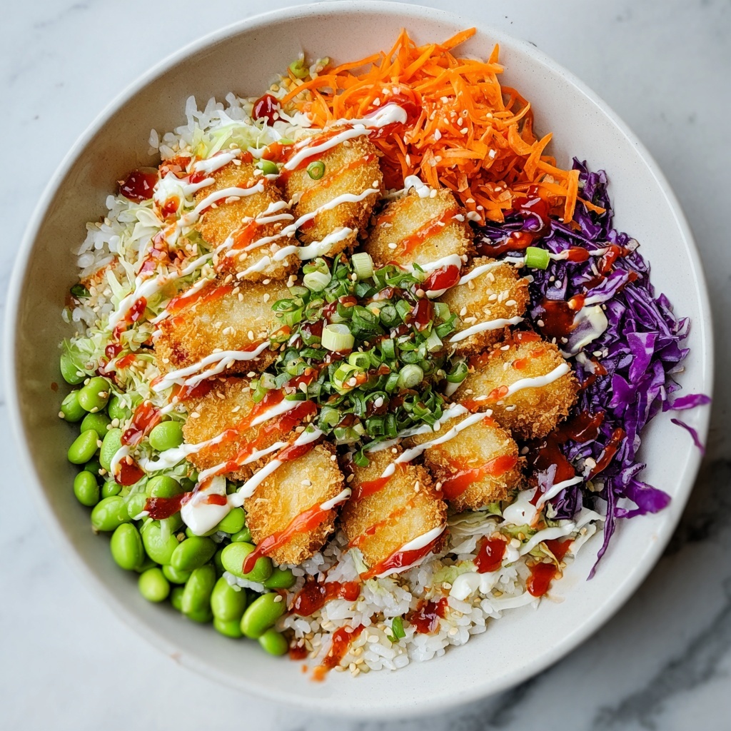 Bang Bang Chicken Bowl with Creamy Sauce and Crispy Toppings Recipe - Recipe Image