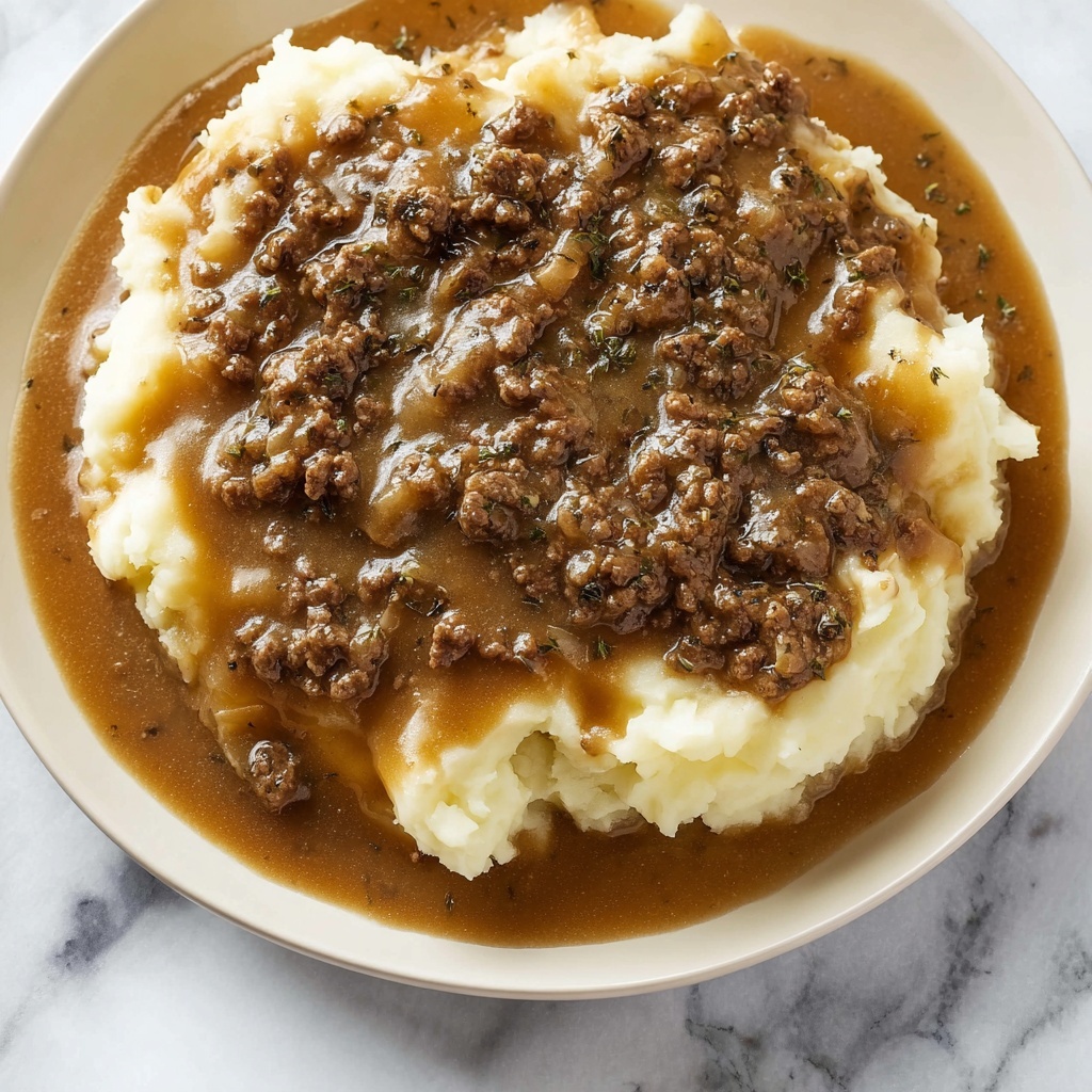 Ground Beef Gravy with Mashed Potatoes Recipe - Recipe Image