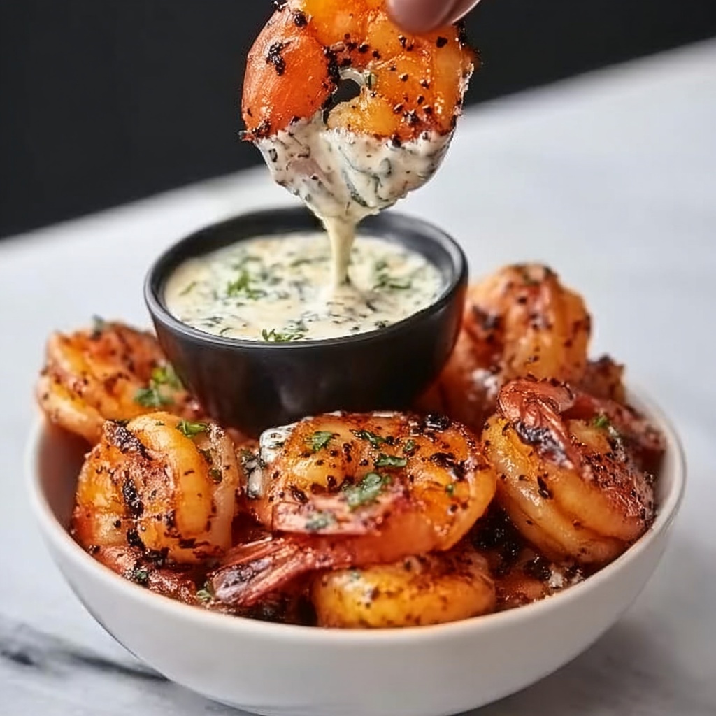 Spicy Garlic Parmesan Grilled Shrimp with Lemon-Herb Aioli Recipe - Recipe Image