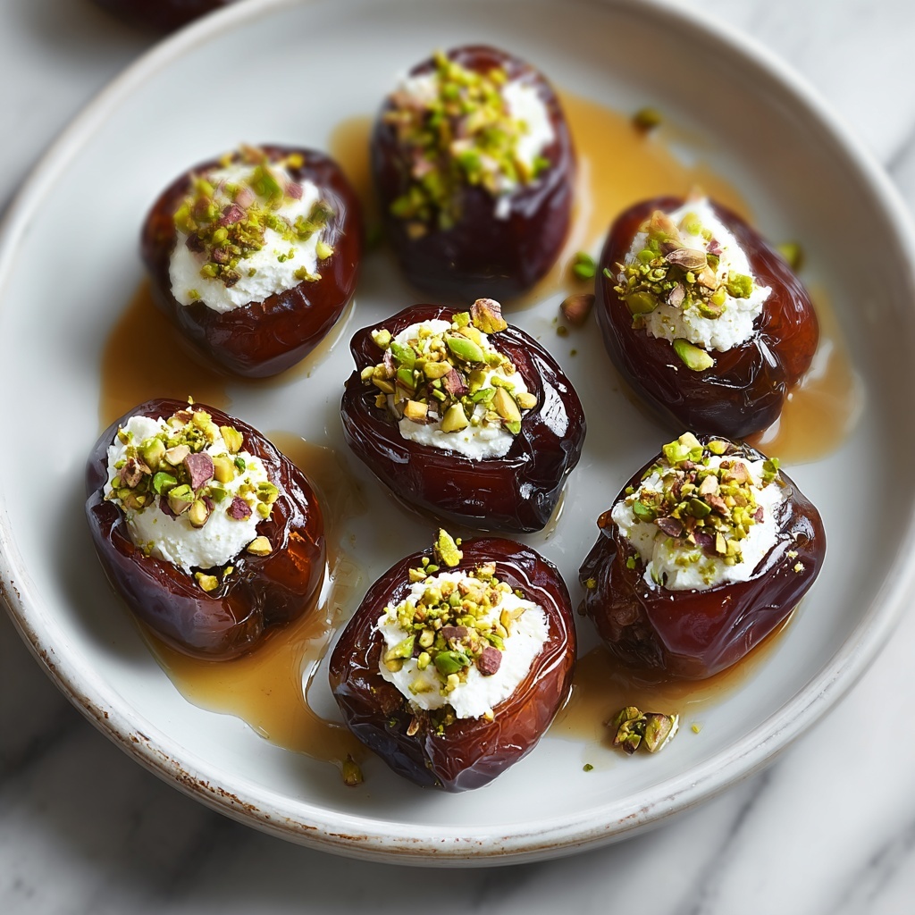 Honey Pistachio Ricotta Stuffed Dates Recipe - Recipe Image