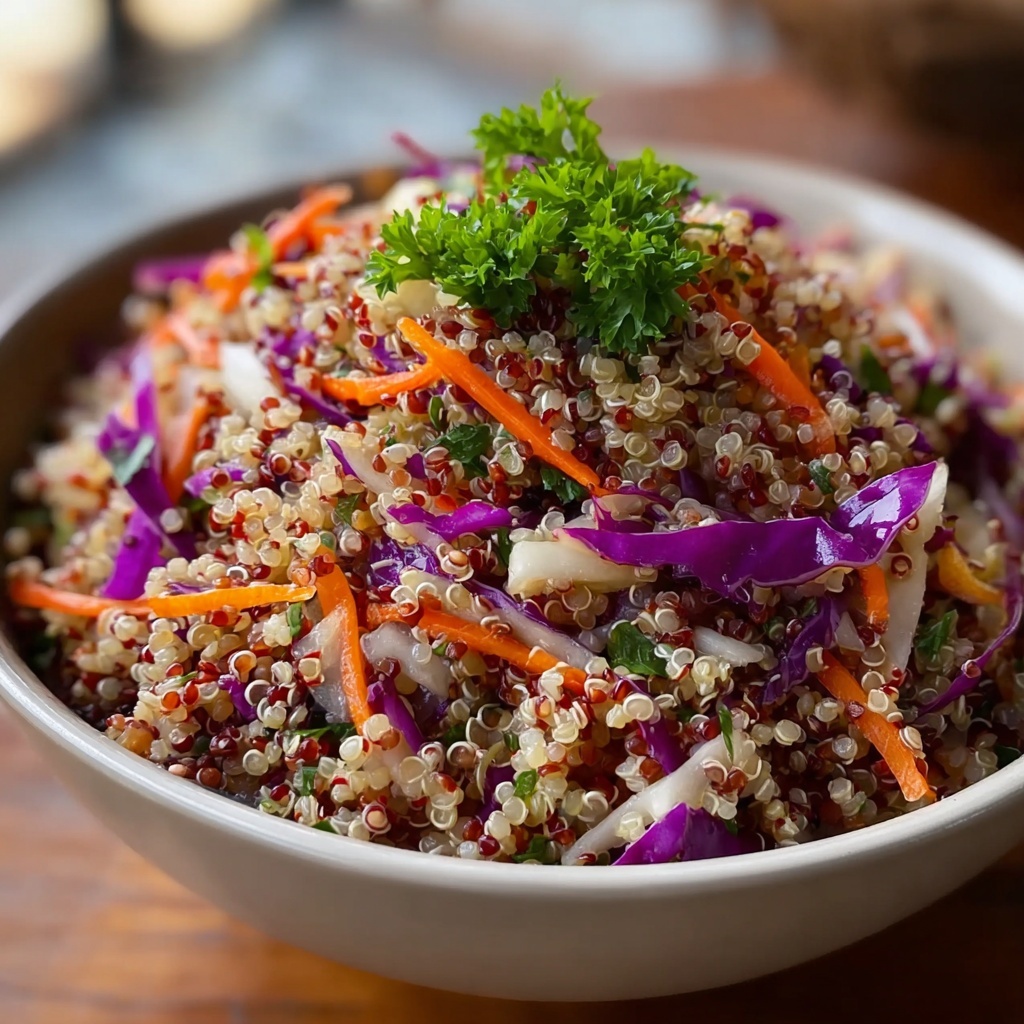 Quinoa Cabbage Salad with Cranberries and Almonds Recipe - Recipe Image