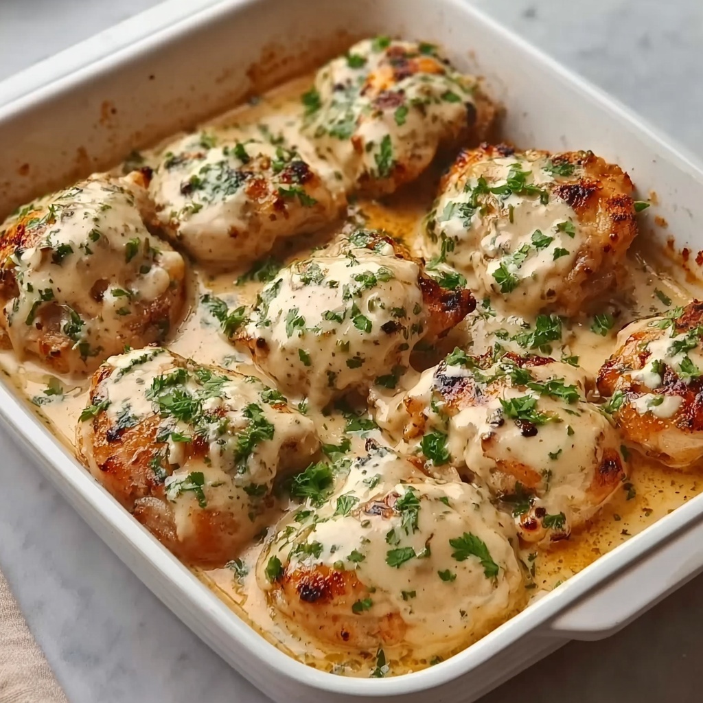 Creamy Garlic Cheesy Chicken & Potatoes Bake Recipe - Recipe Image