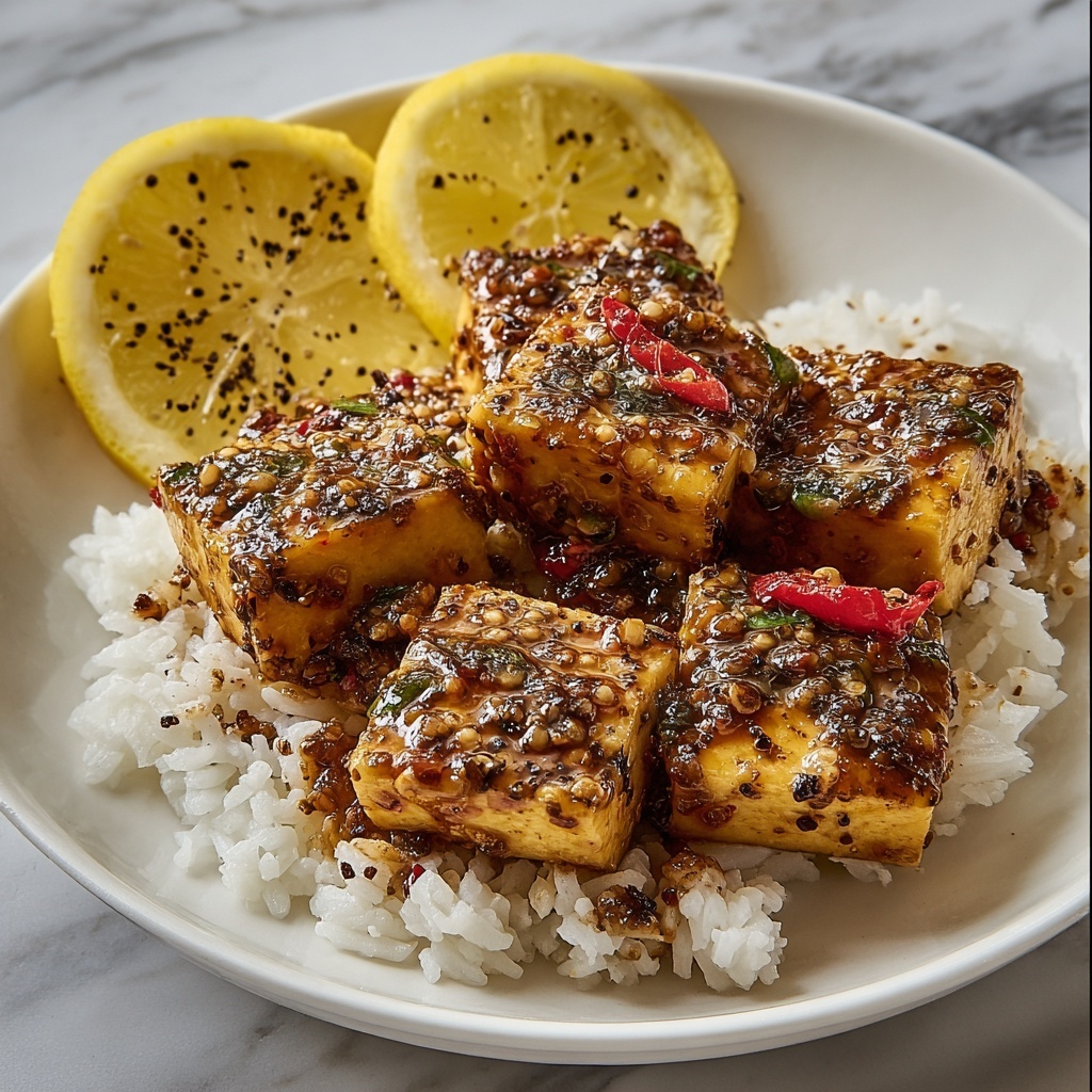 Lemon Pepper Crispy Tofu with Zesty Lemon Sauce Recipe - Recipe Image