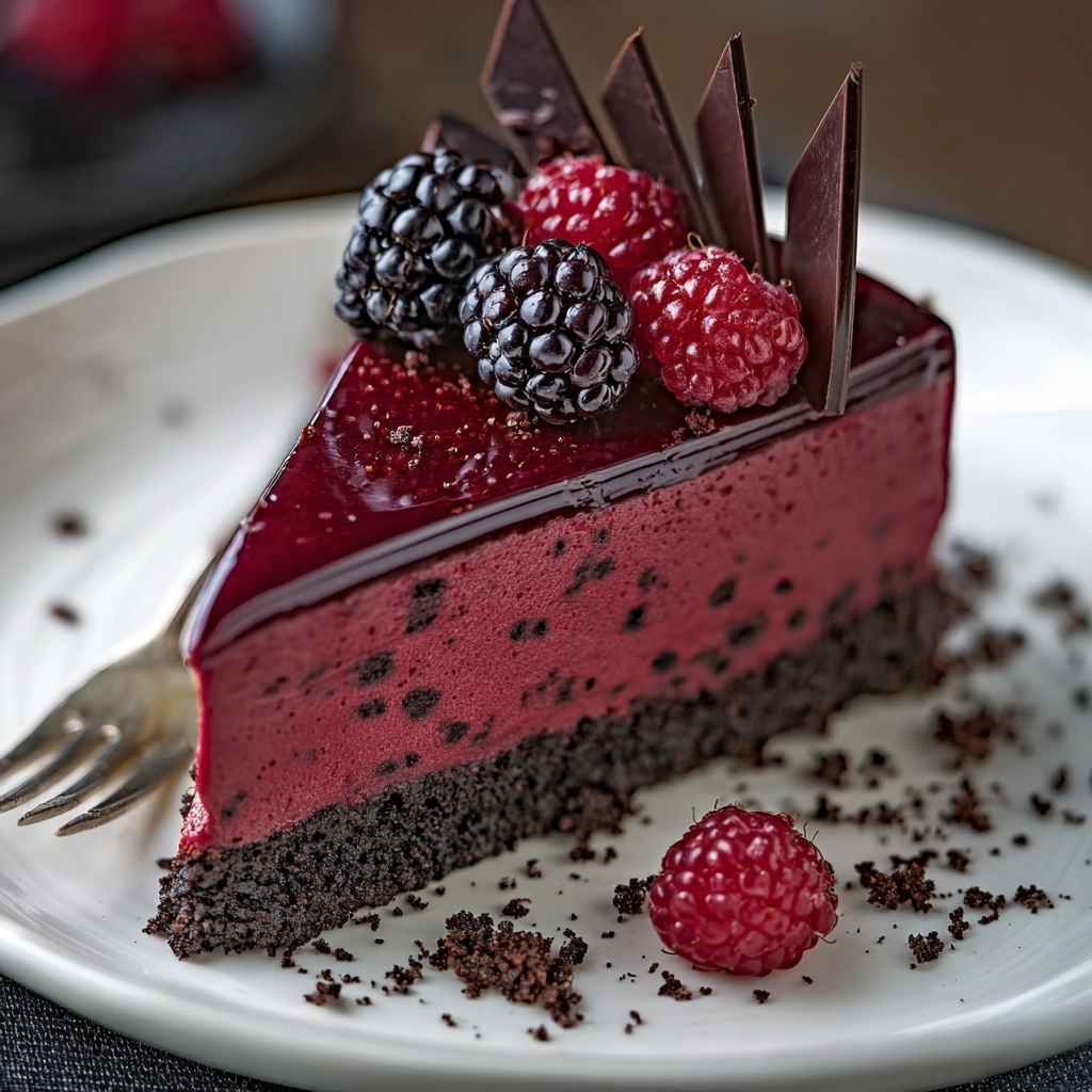 Dark Chocolate Blackberry Cheesecake Recipe - Recipe Image