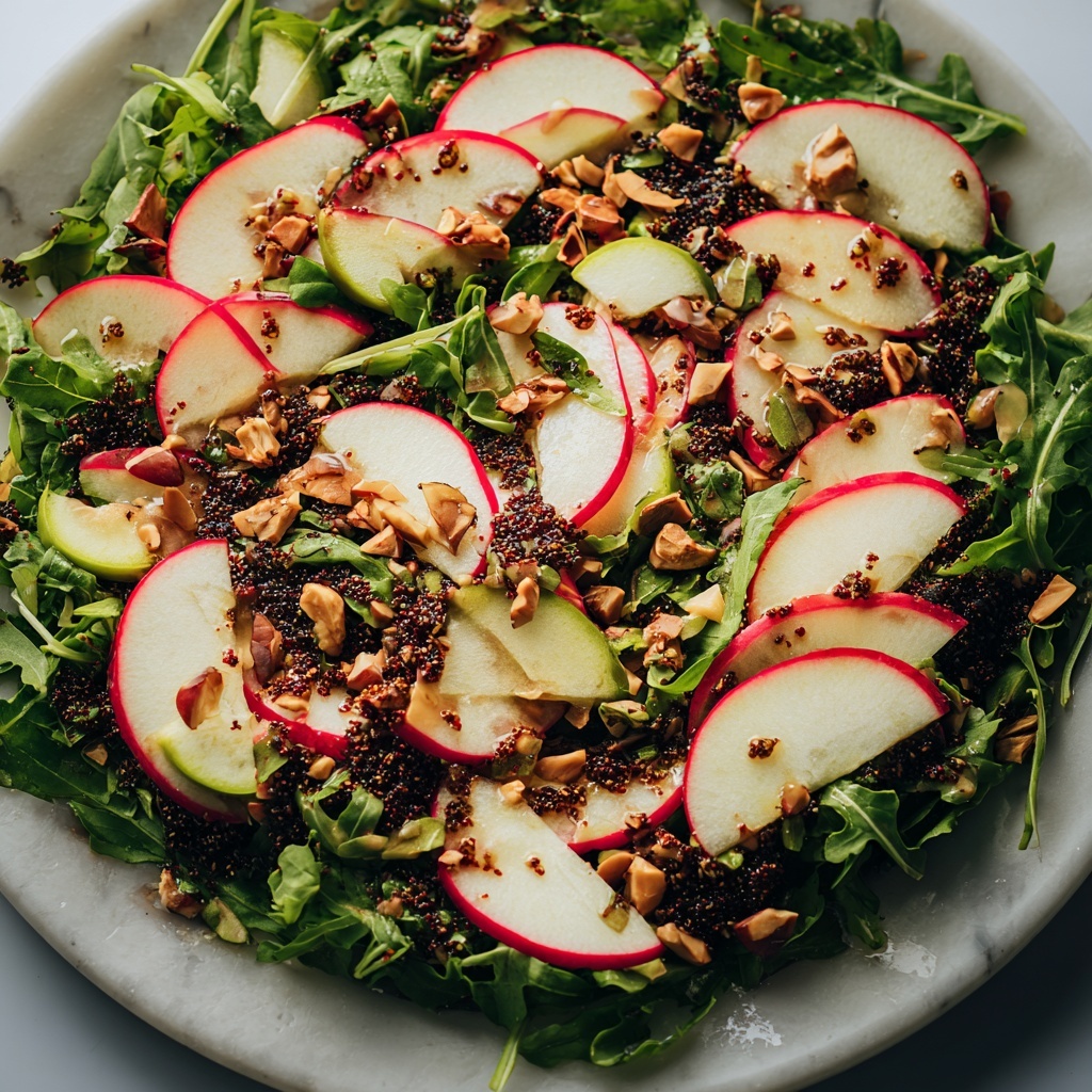 Apple Radish and Watercress Salad with Pistachio Chile de Árbol Dressing Recipe - Recipe Image
