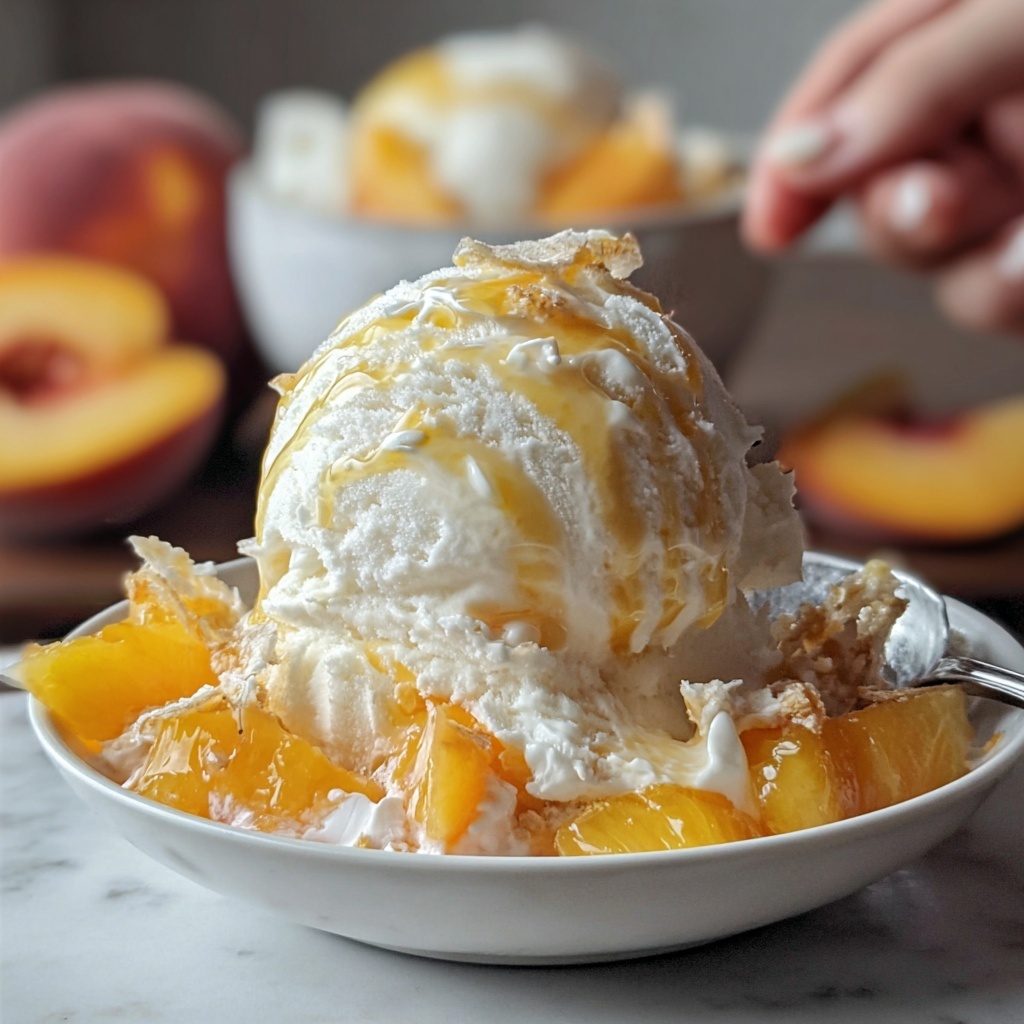 Homemade Peach Ice Cream Recipe - Recipe Image