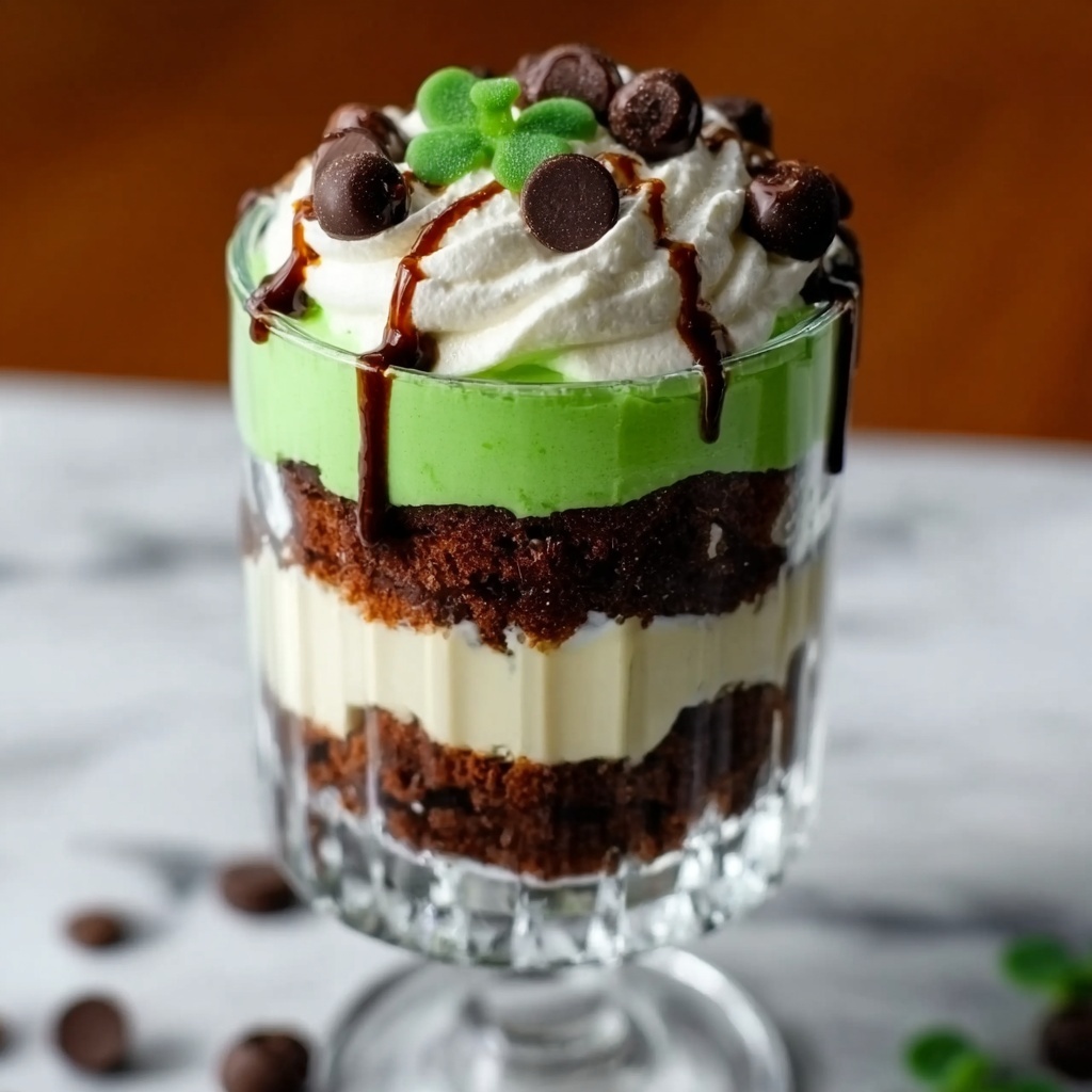 St. Patrick's Day Brownie Trifle Recipe - Recipe Image