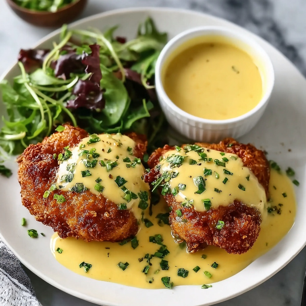 Pretzel Chicken with Mustard-Cheddar Sauce Recipe - Recipe Image