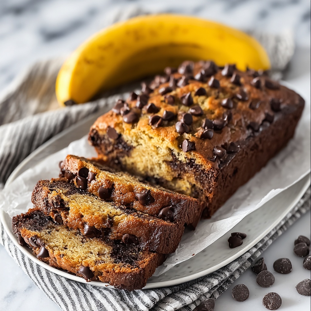 Super Moist Chocolate Chip Banana Bread Recipe - Recipe Image