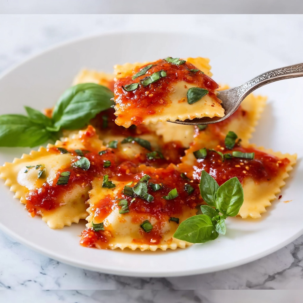 Keto Ravioli with Marinara and Basil Recipe - Recipe Image