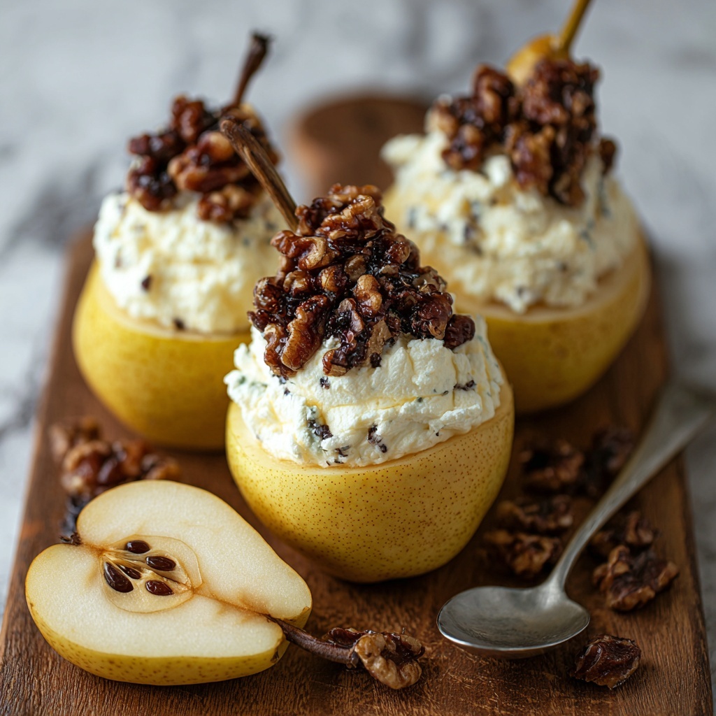 Elegant Blue Cheese Stuffed Pears Recipe - Recipe Image