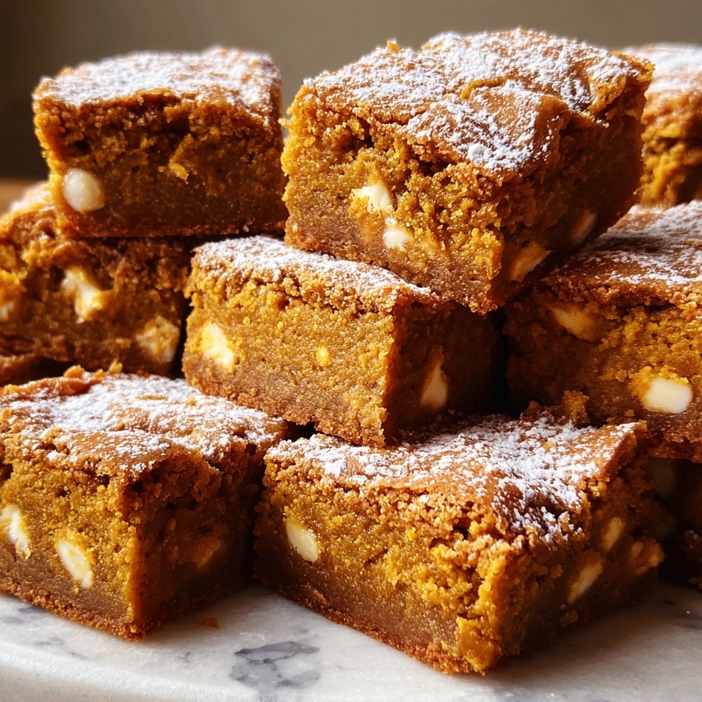 Pumpkin Spice White Chocolate Blondies Recipe - Recipe Image